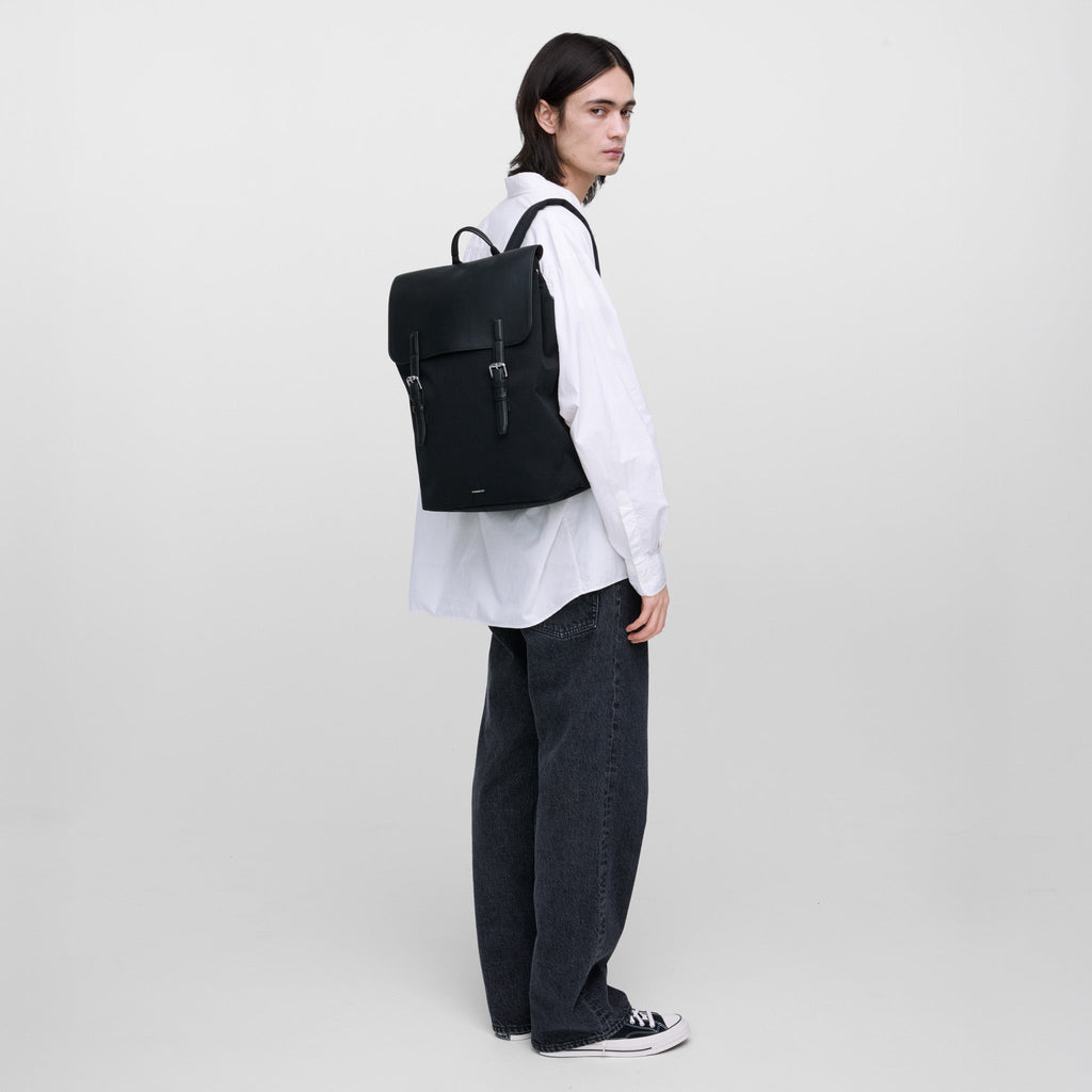 LEATHER LID BACKPACK 16"