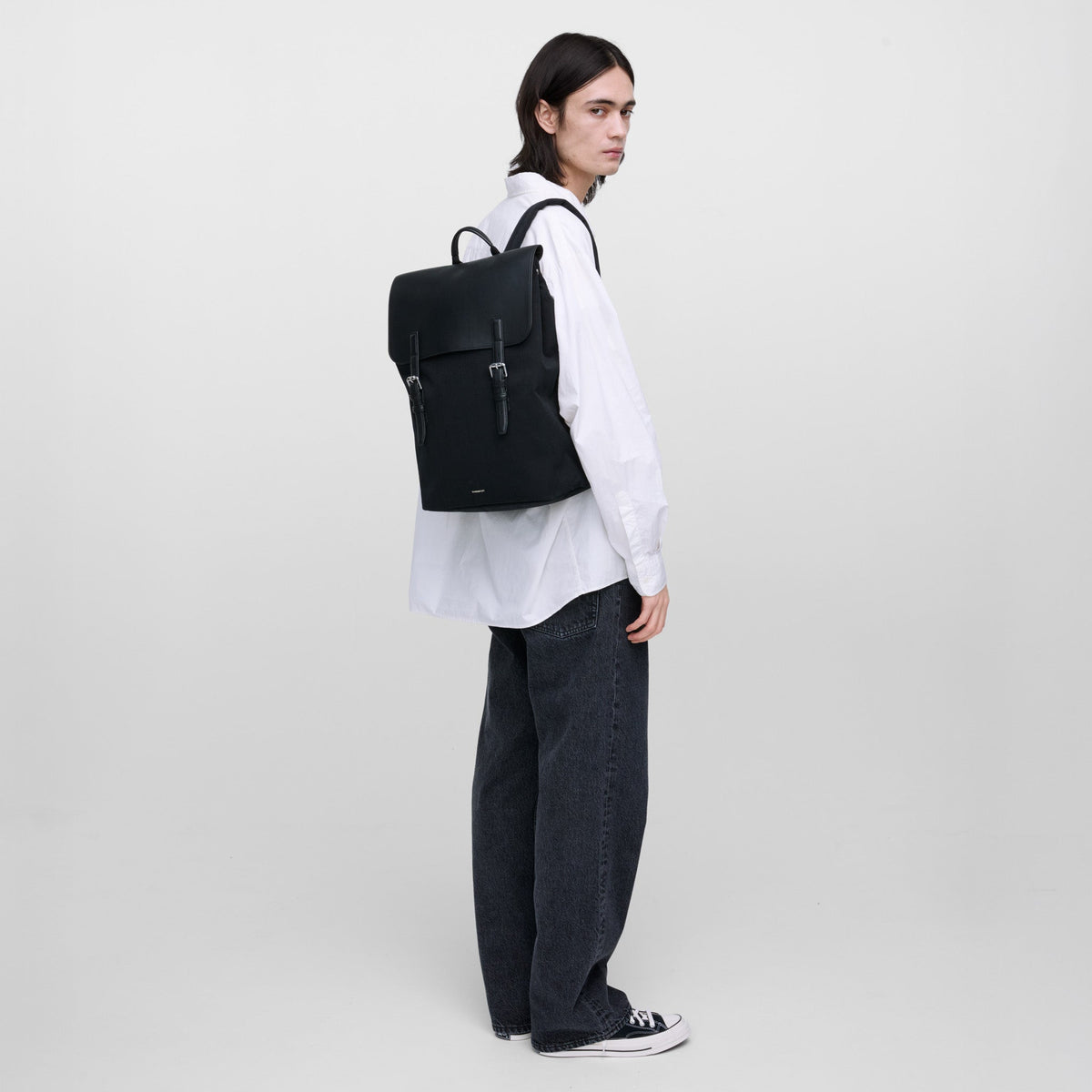 LEATHER LID BACKPACK 16"
