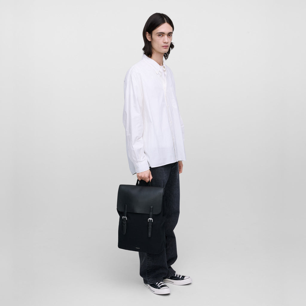 LEATHER LID BACKPACK 16"