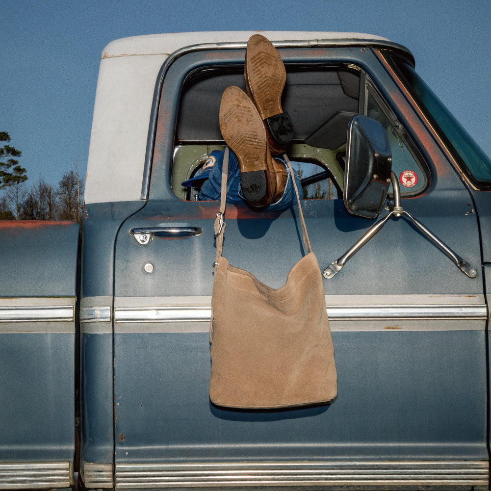 LEATHER SHOPPER BAG SUEDE