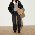 LEATHER SHOPPER BAG SUEDE